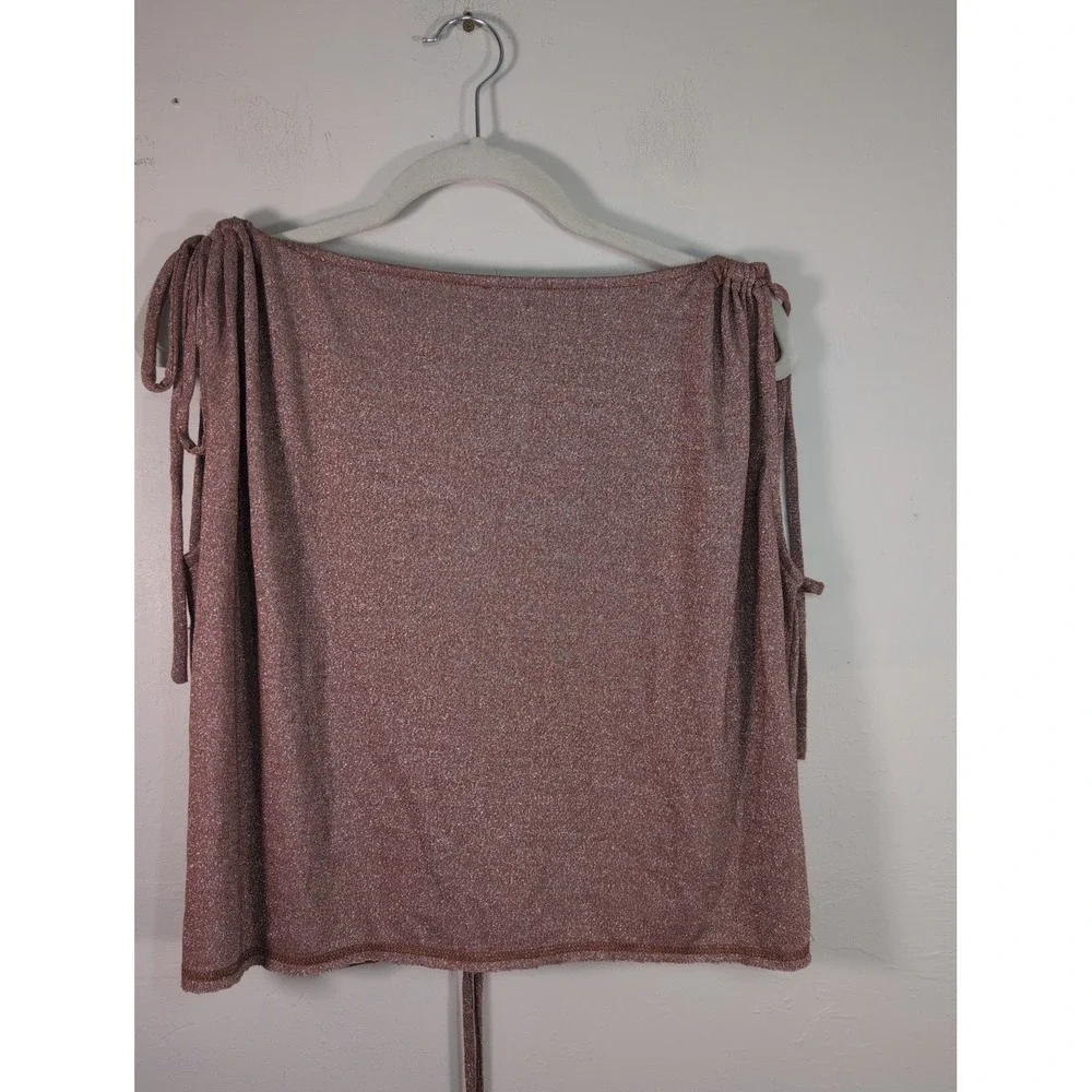 Free People Wanna Dance Shimmering Pink Top Size S